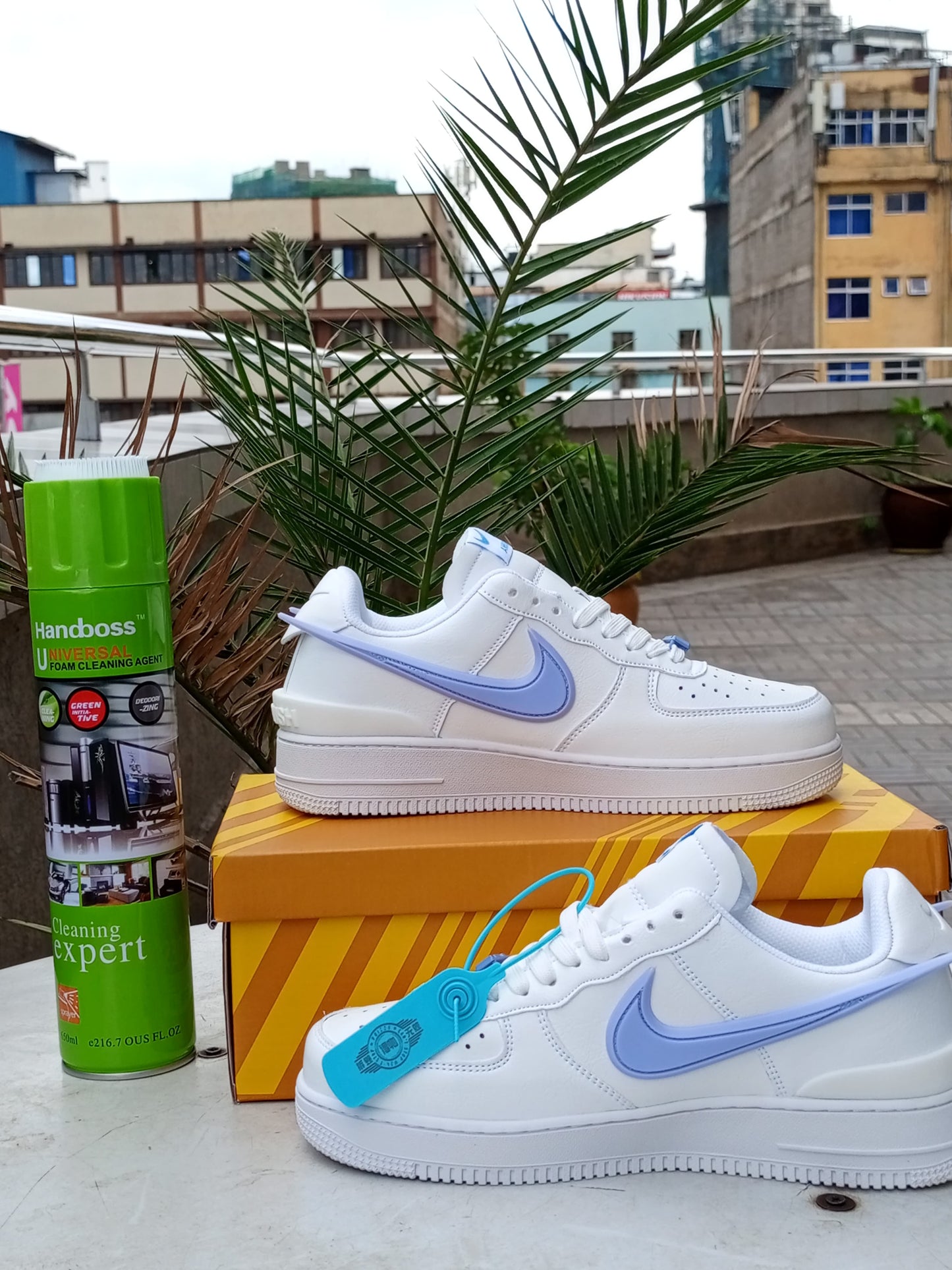 AMBUSH x Nike Air Force 1 Low Sneakers - White with Light Blue Accents