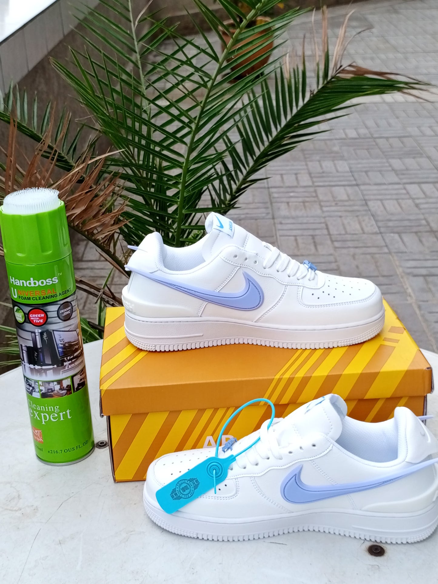 AMBUSH x Nike Air Force 1 Low Sneakers - White with Light Blue Accents