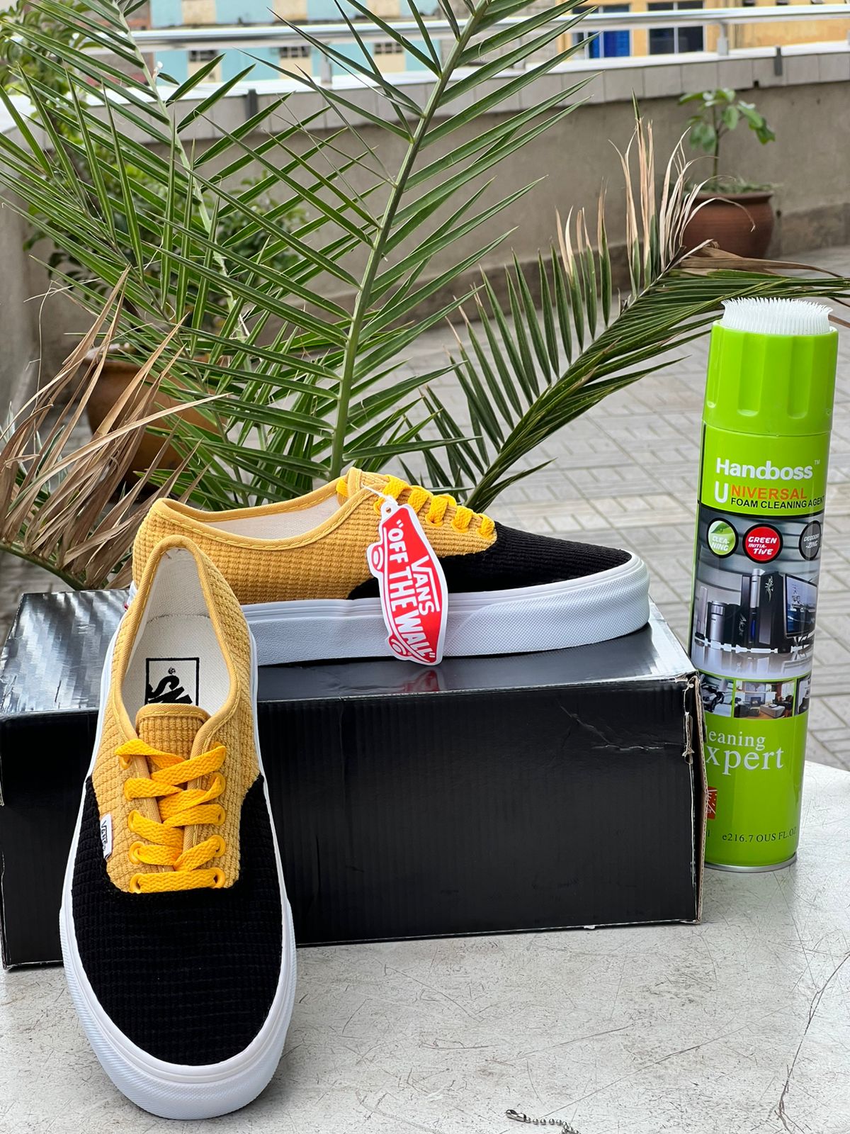 Vans Bold Yellow & Black Corduroy Sneakers