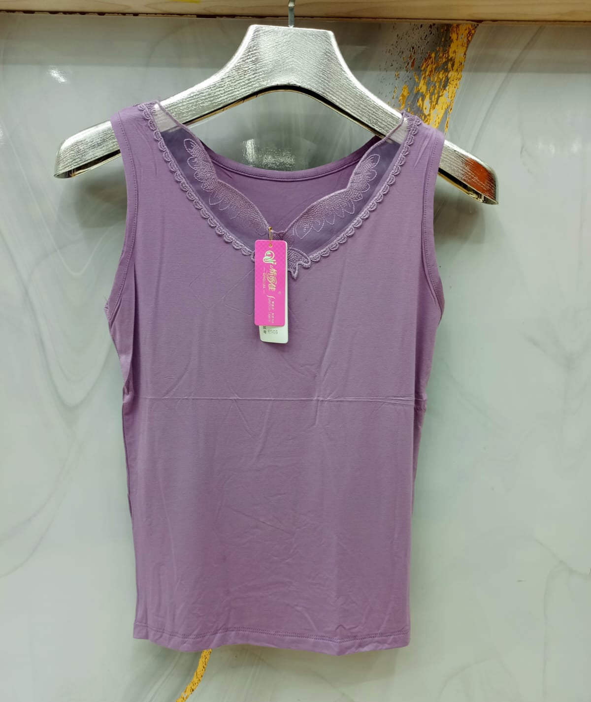 Soft Comfort Lace-Trim Top