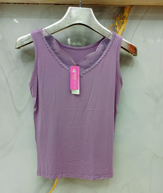 Soft Comfort Lace-Trim Top