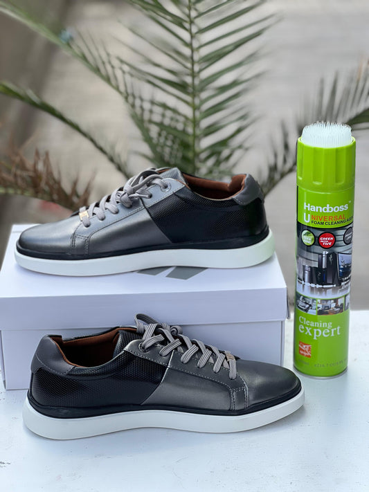 Andu Men's Two-Tone Metallic & Black Lifestyle Sneakers