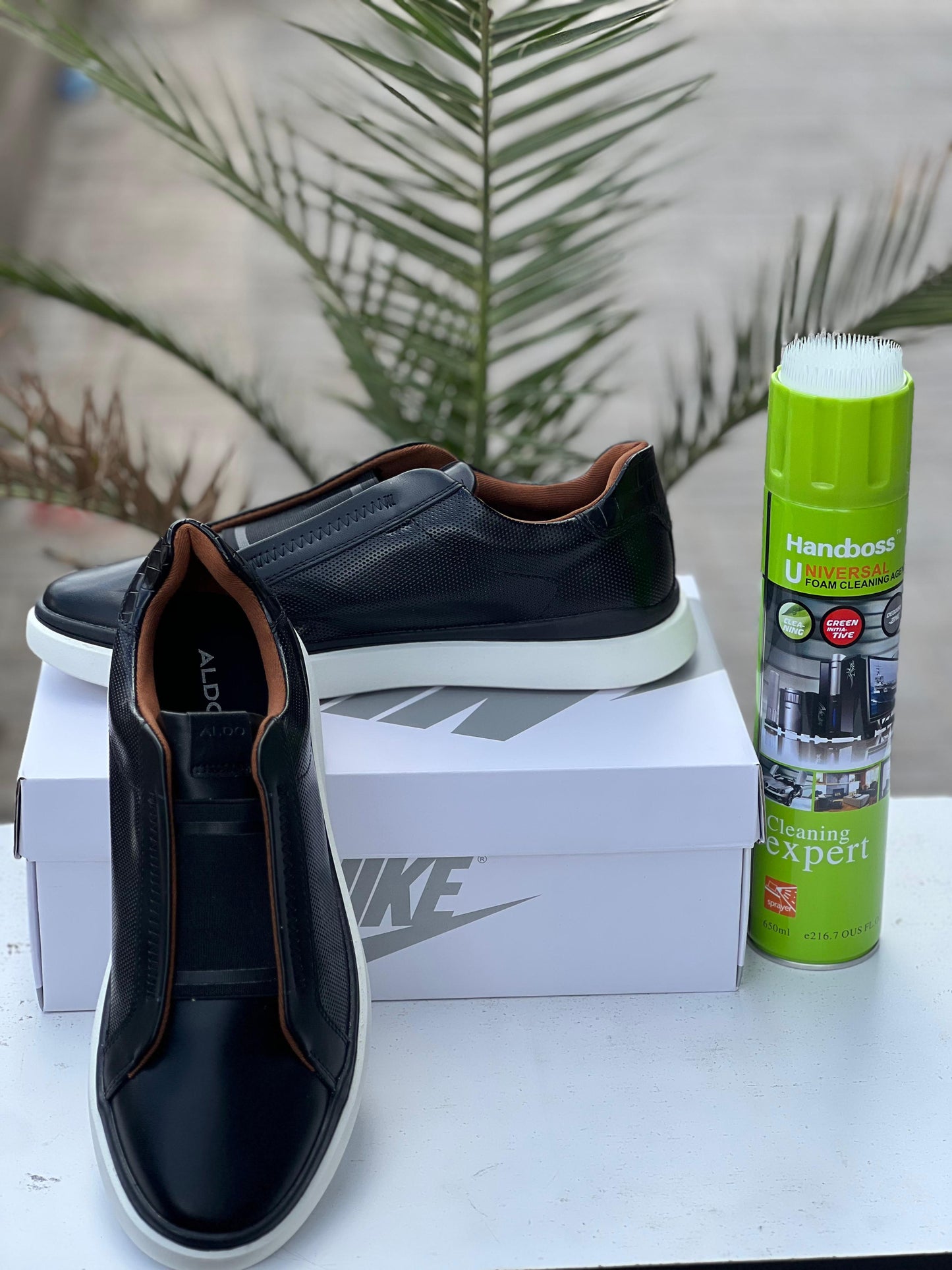 Aldu Men's Black Textured Slip-On Lifestyle Sneakers