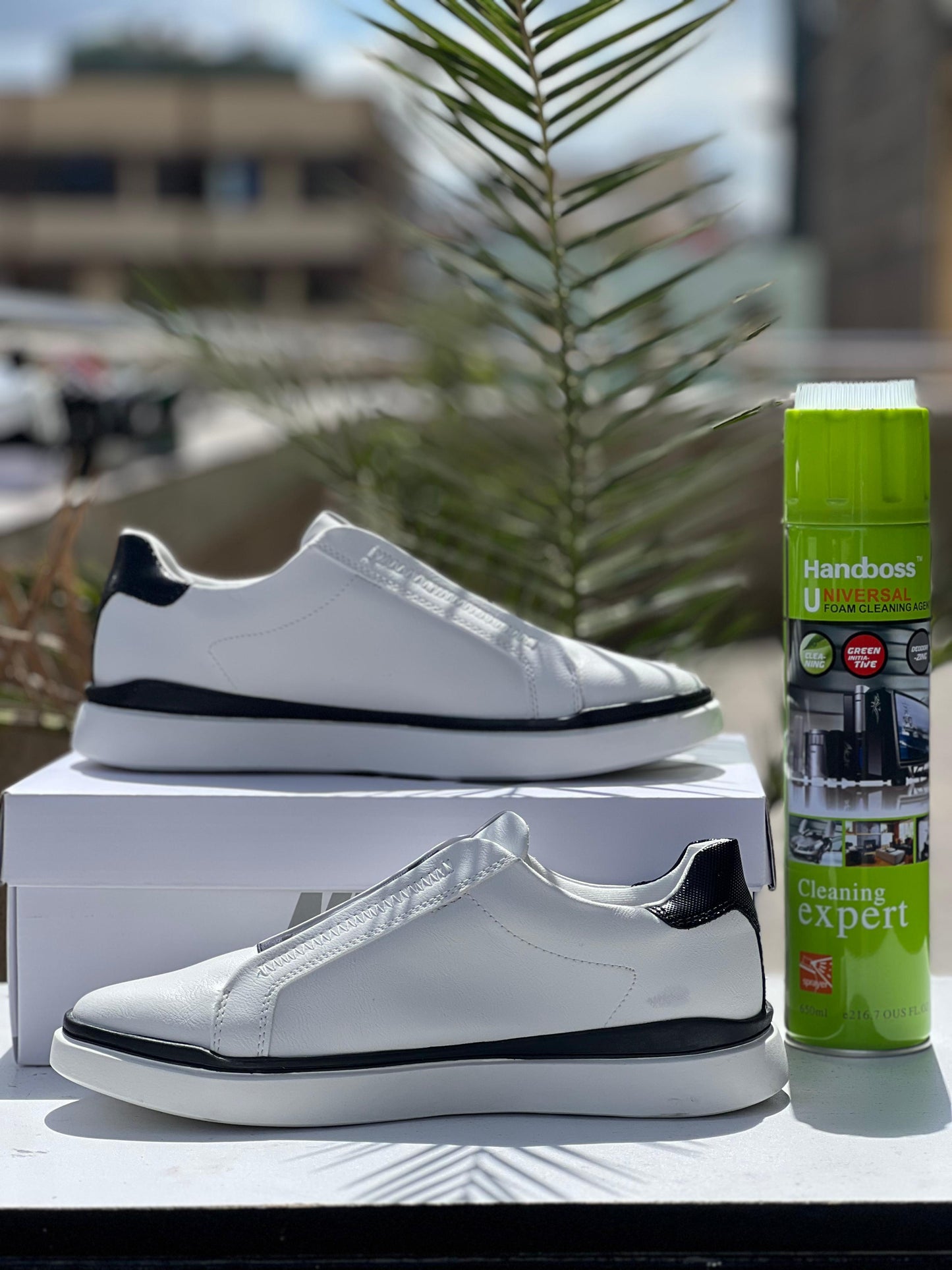 Aldo Men's White & Black Slip-On Lifestyle Sneakers