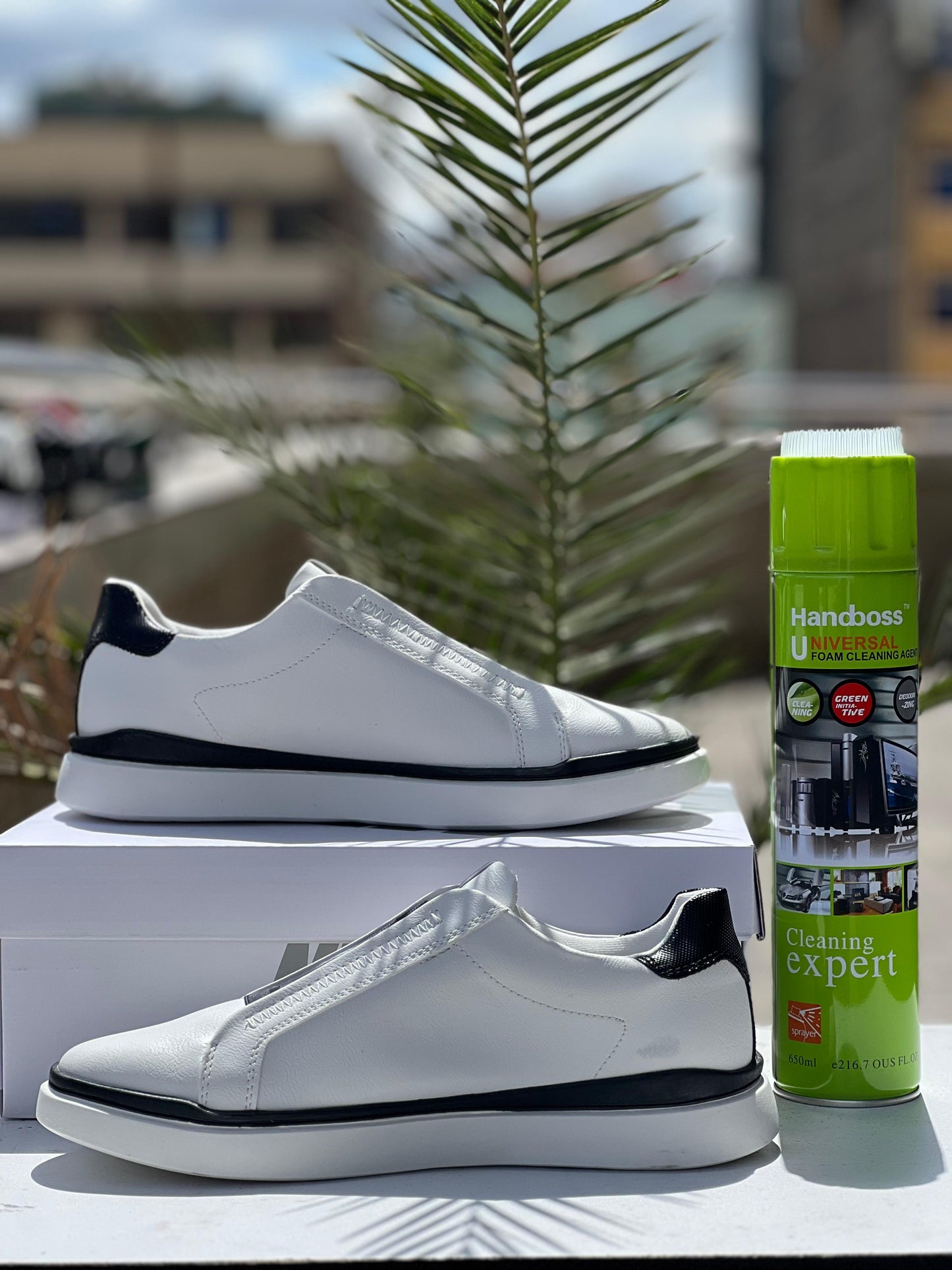 Aldo Men's White & Black Slip-On Lifestyle Sneakers