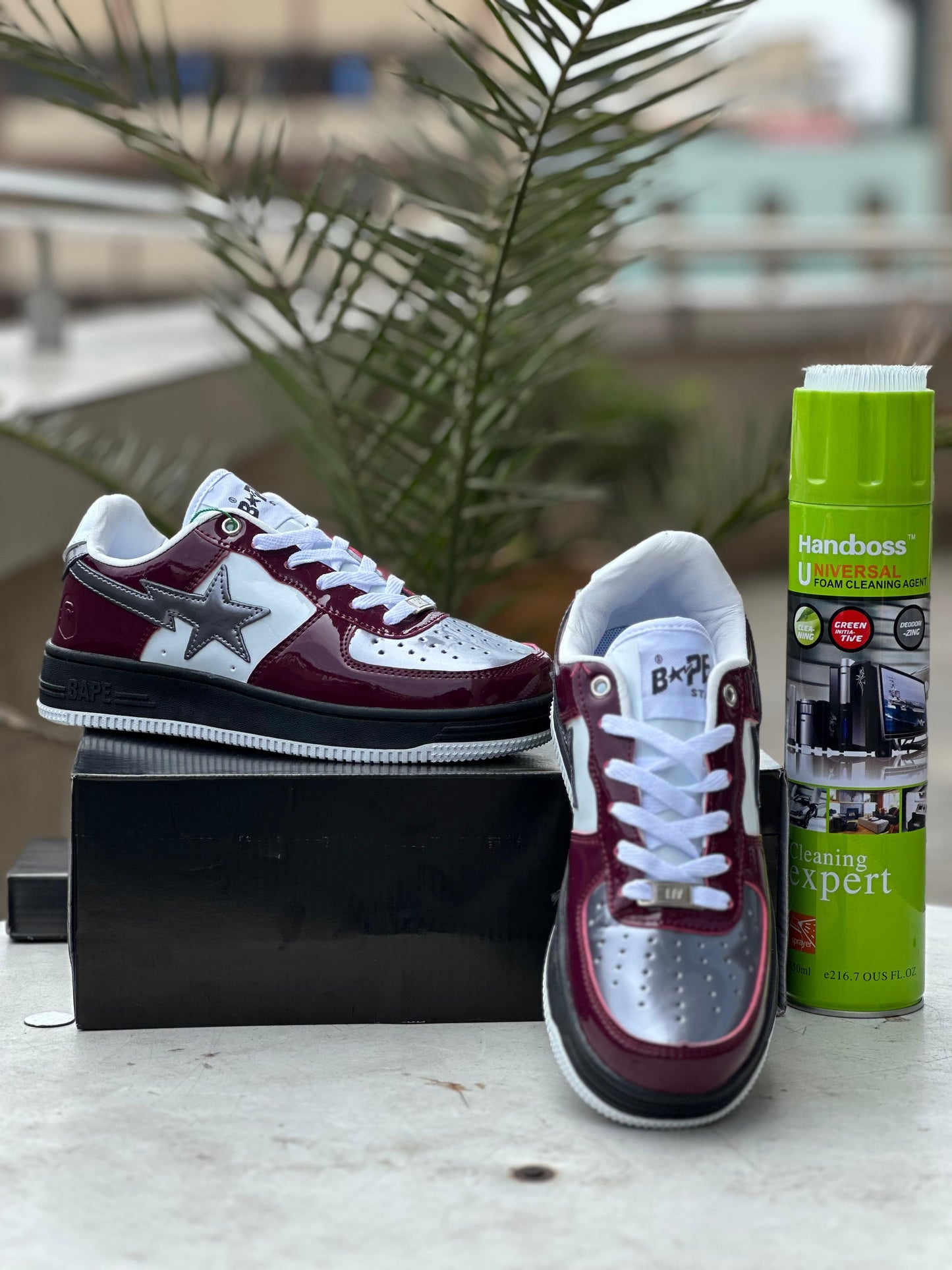Bapesta Low – Maroon/White