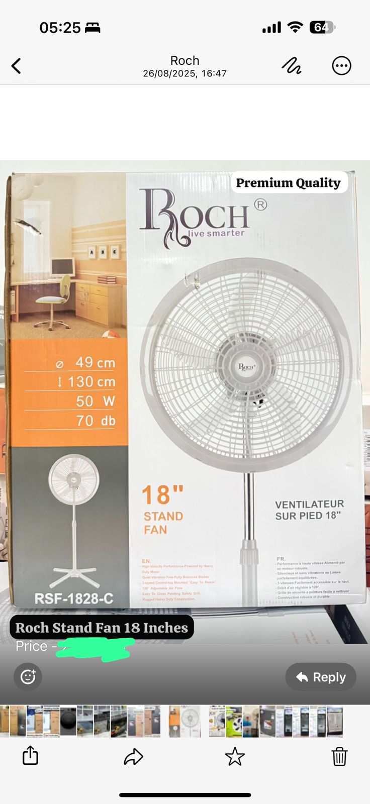 Roch 18'' Stand Fan *RSF 1828-C