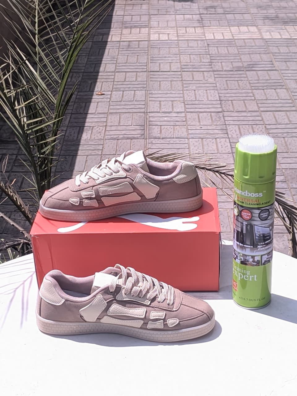 Armani Skeleton Sneakers- Brown