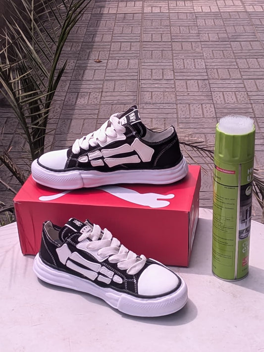 Armani Skeleton Sneakers- Black White