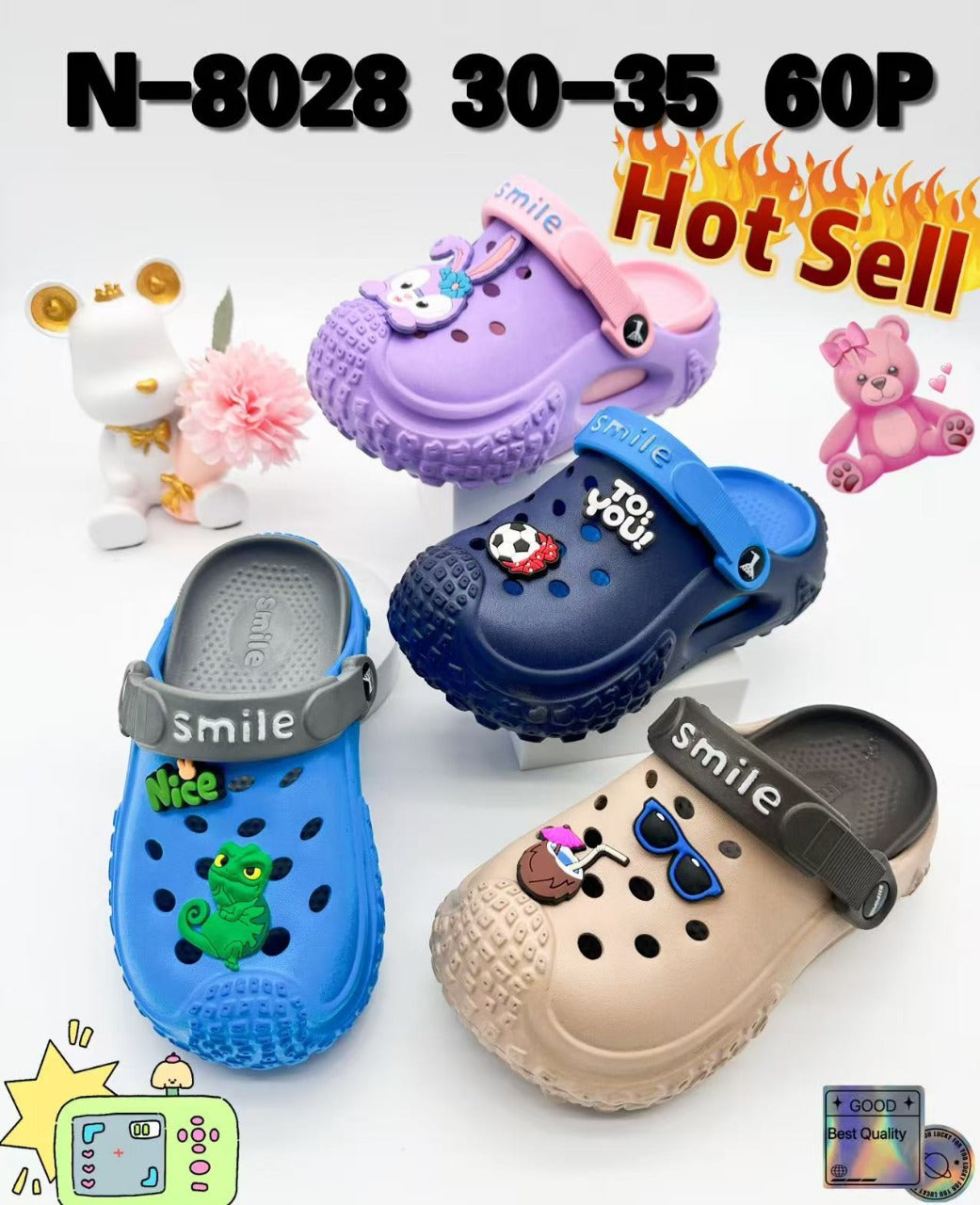 N-8028 Smile Kids’ Slippers