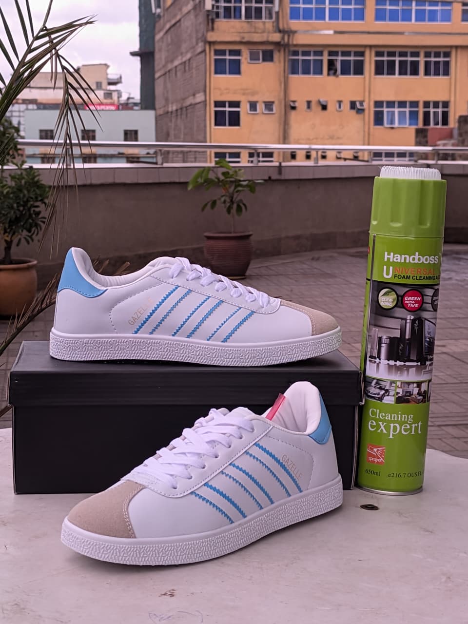 Adidas Gazelle -White Blue Sneakers