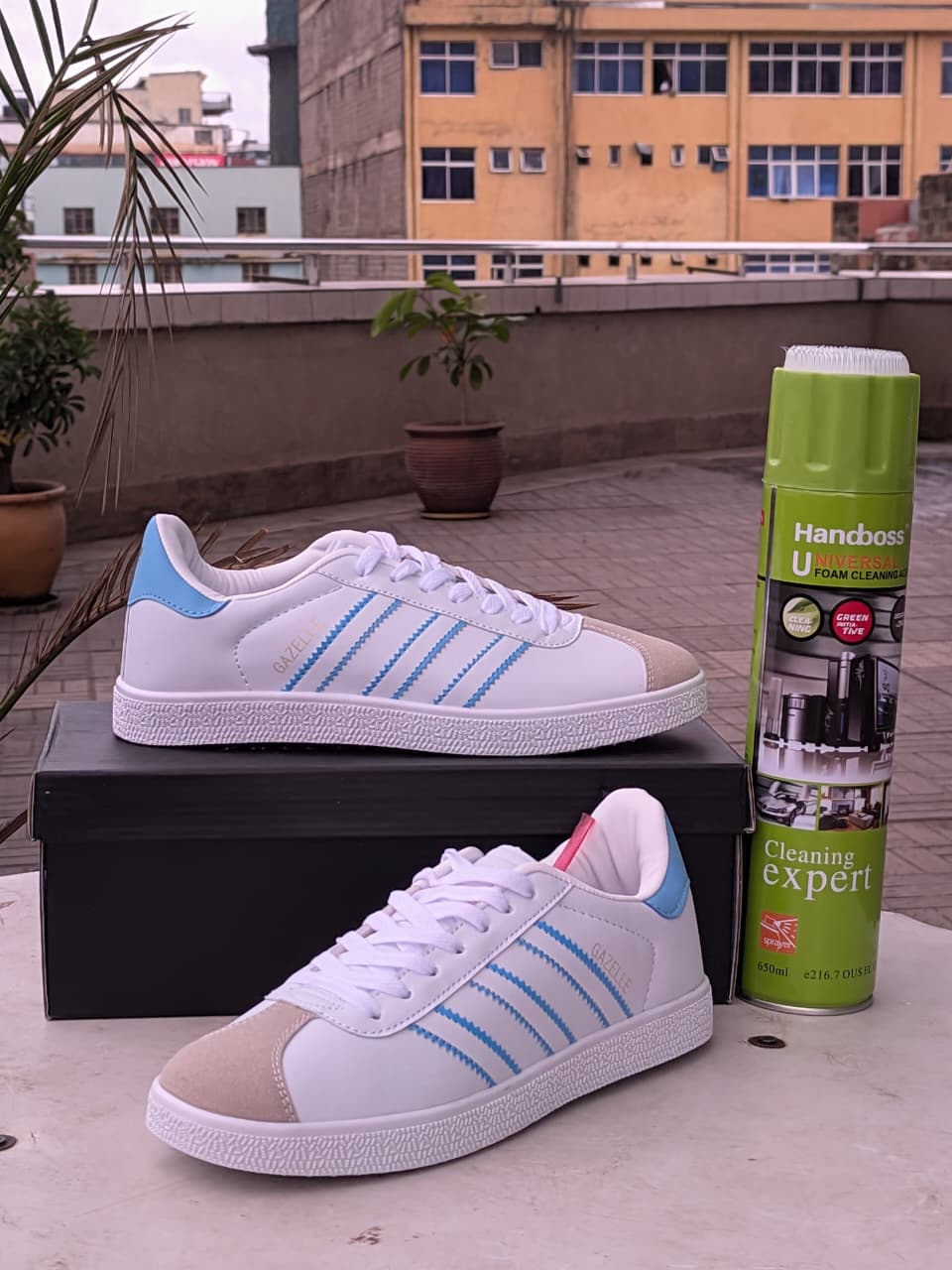 Adidas Gazelle -White Blue Sneakers