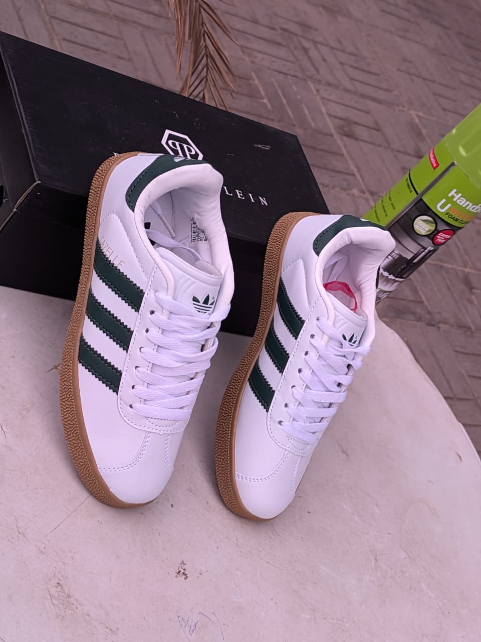 Adidas Gazelle - White Green Stripes