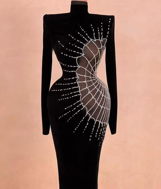 602 The "Spiderweb Crystal" Sculptural Gown