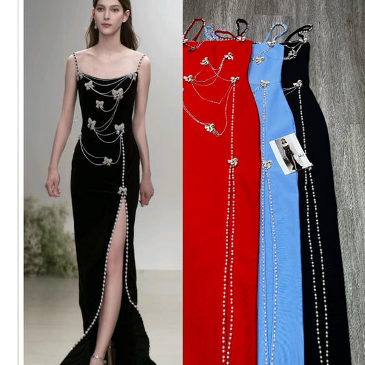 647 The Cascading Pearl Chain Gown