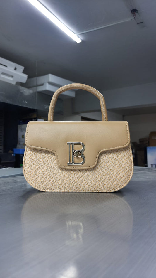 The Mini Bijou" Demi-Lune Bag with Woven Accent