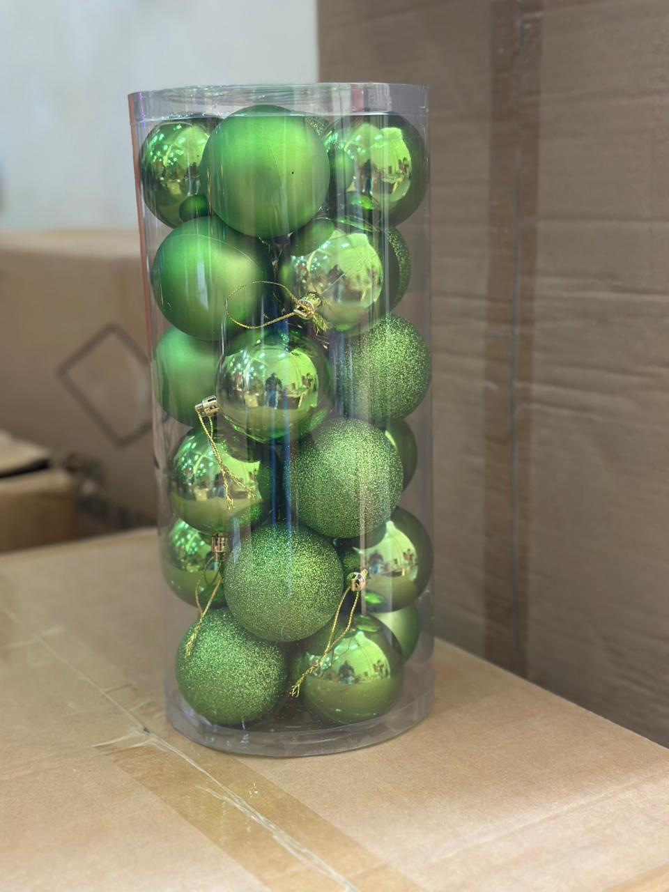 Elegant Green Ornament Set for Christmas Tree