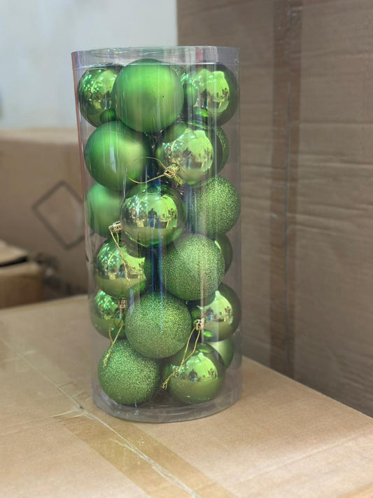 Elegant Green Ornament Set for Christmas Tree