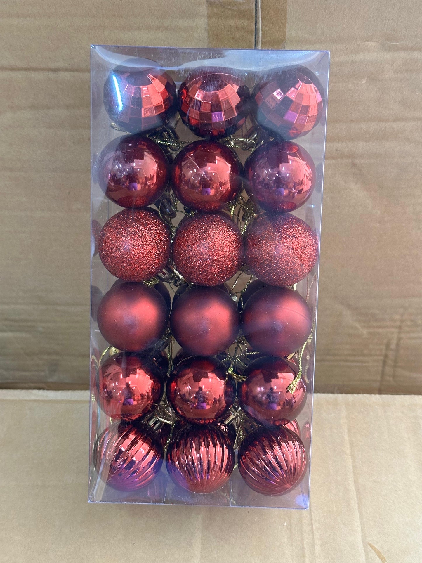 Elegant Red Ornament Set for Christmas Tree