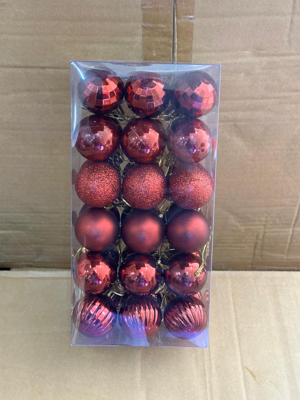 Elegant Red Ornament Set for Christmas Tree