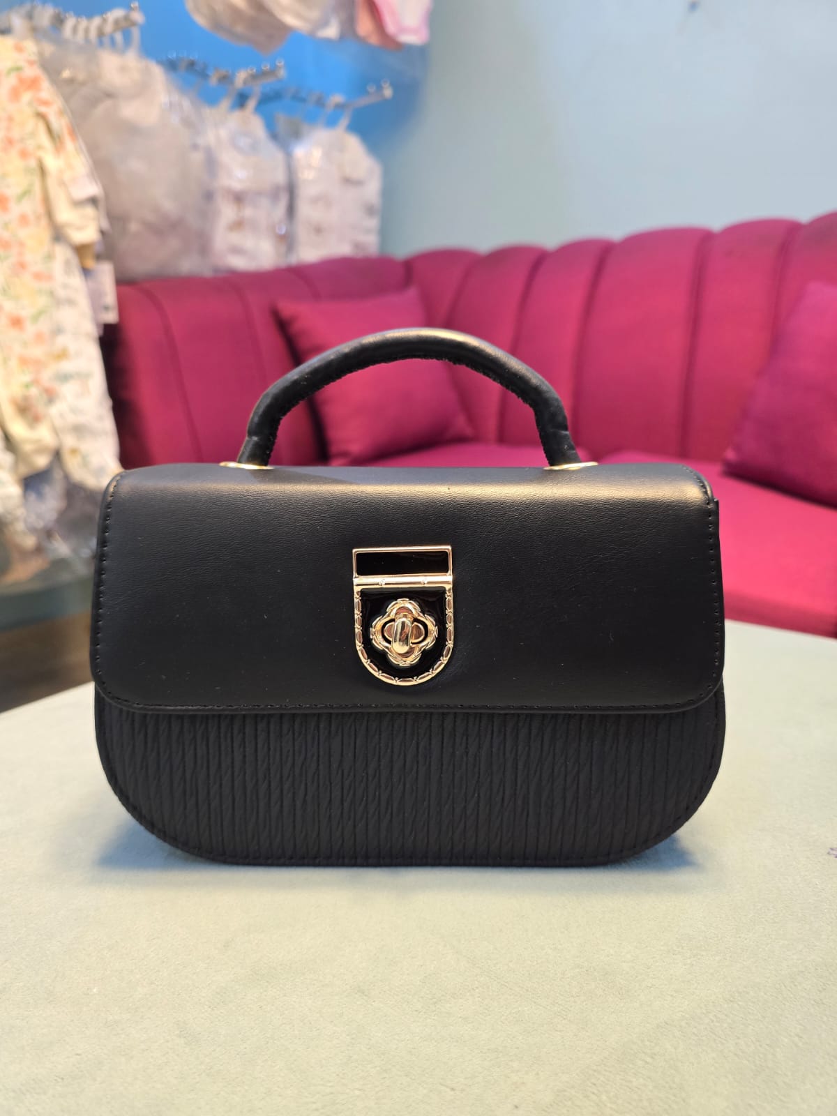 Mini Structured Top Handle Bag