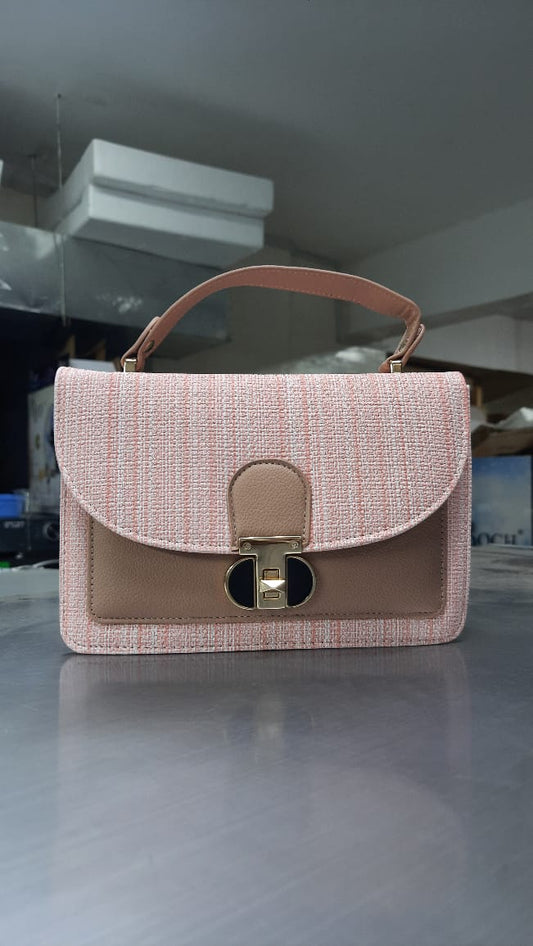 Structured Tweed and Leather Top-Handle Flap Bag