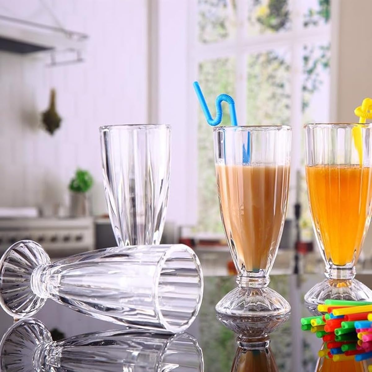 Sundabests 6pcs milkshake glasses