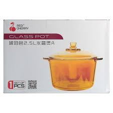 Red Cherry Glass Pot