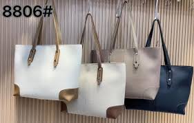 Two-Tone Structured Faux Leather Business Tote Bag