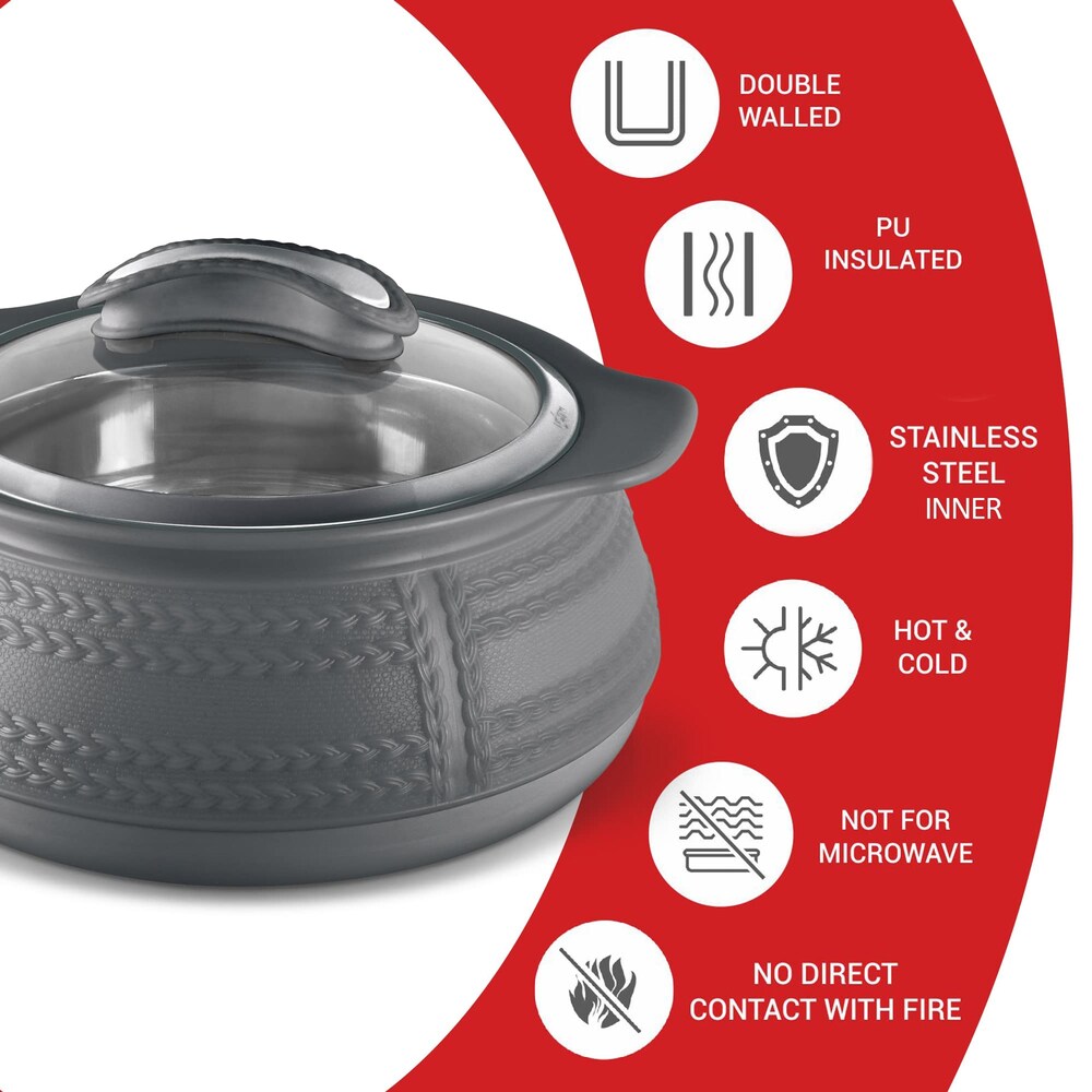 Milton3pc Insulated Inner Stainless Steel Casserole