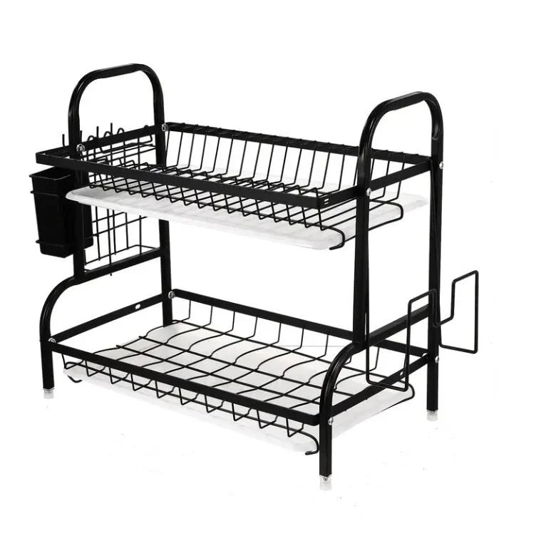 Kitchen Counter Dish Drainer and Storage Organizer