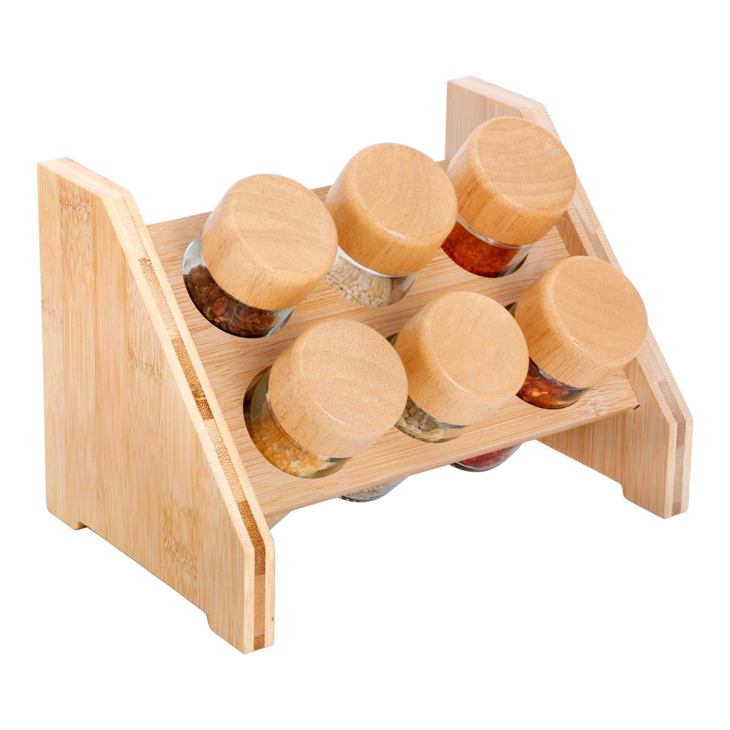 Bamboo borosilicate Spice jar- with Raised rack