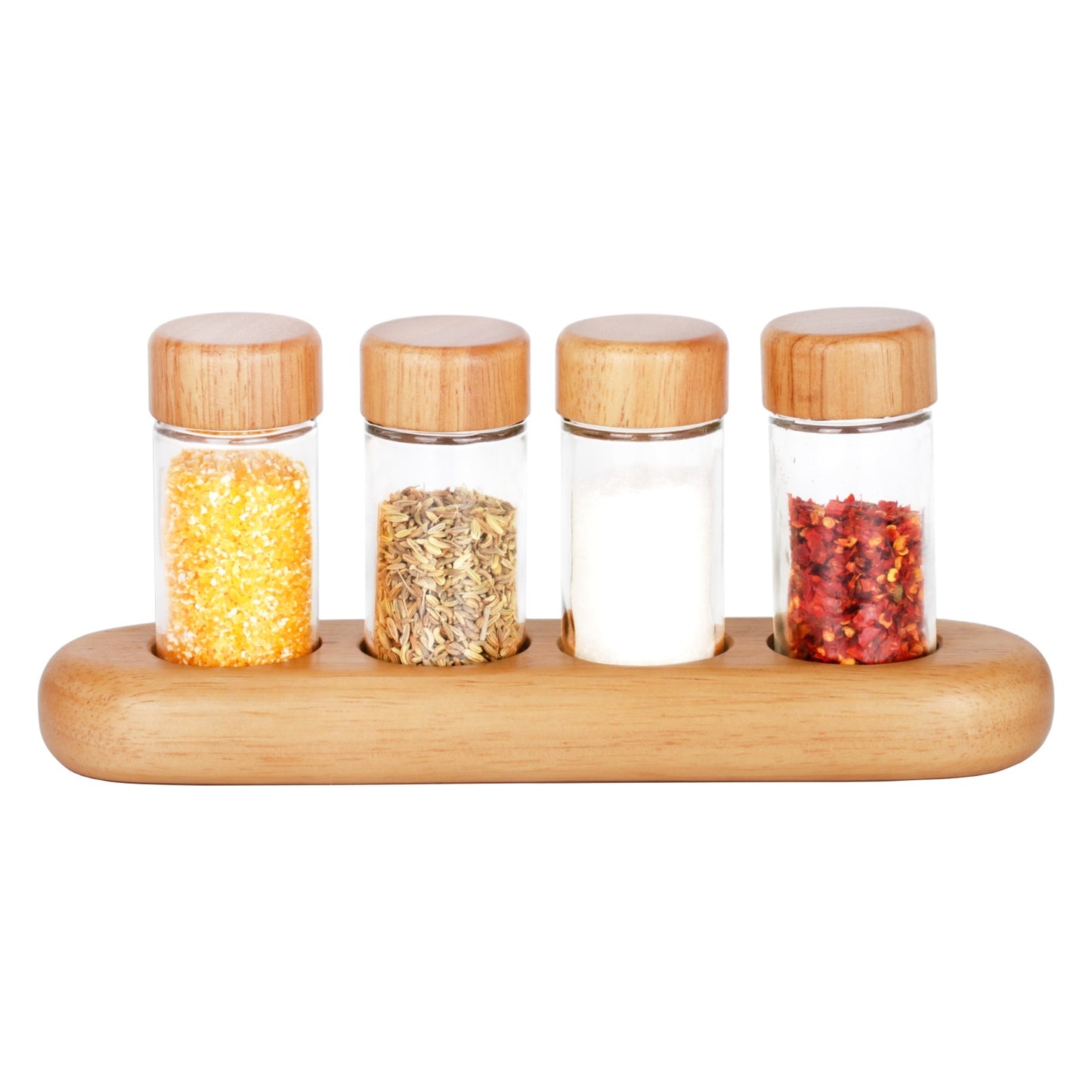 Bamboo borosilicate Spice jar - with stand