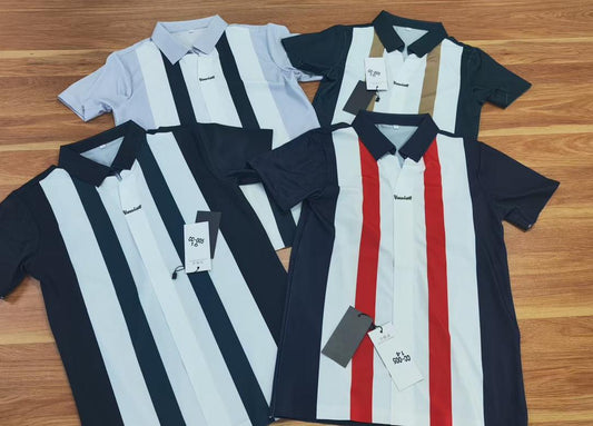 Venomall Vertical Stripe Polo Shirt
