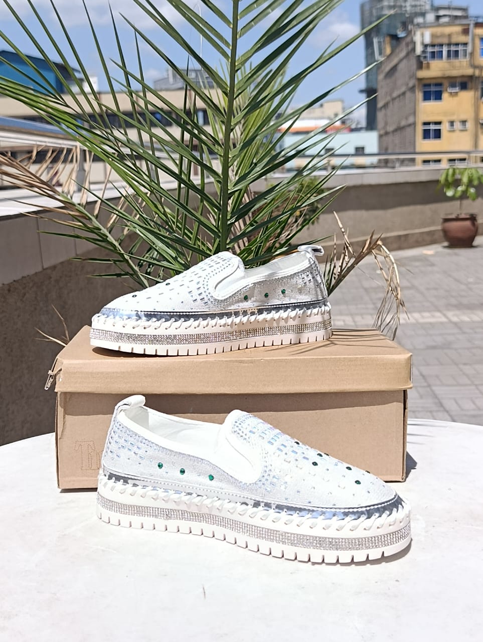 Glittering Breeze Slip-On Platform Sneaker