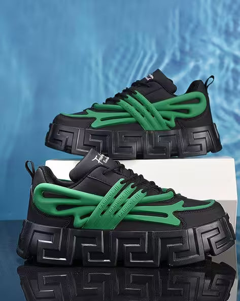 Vivid Surge Platform Sneaker - Black/Neon Green