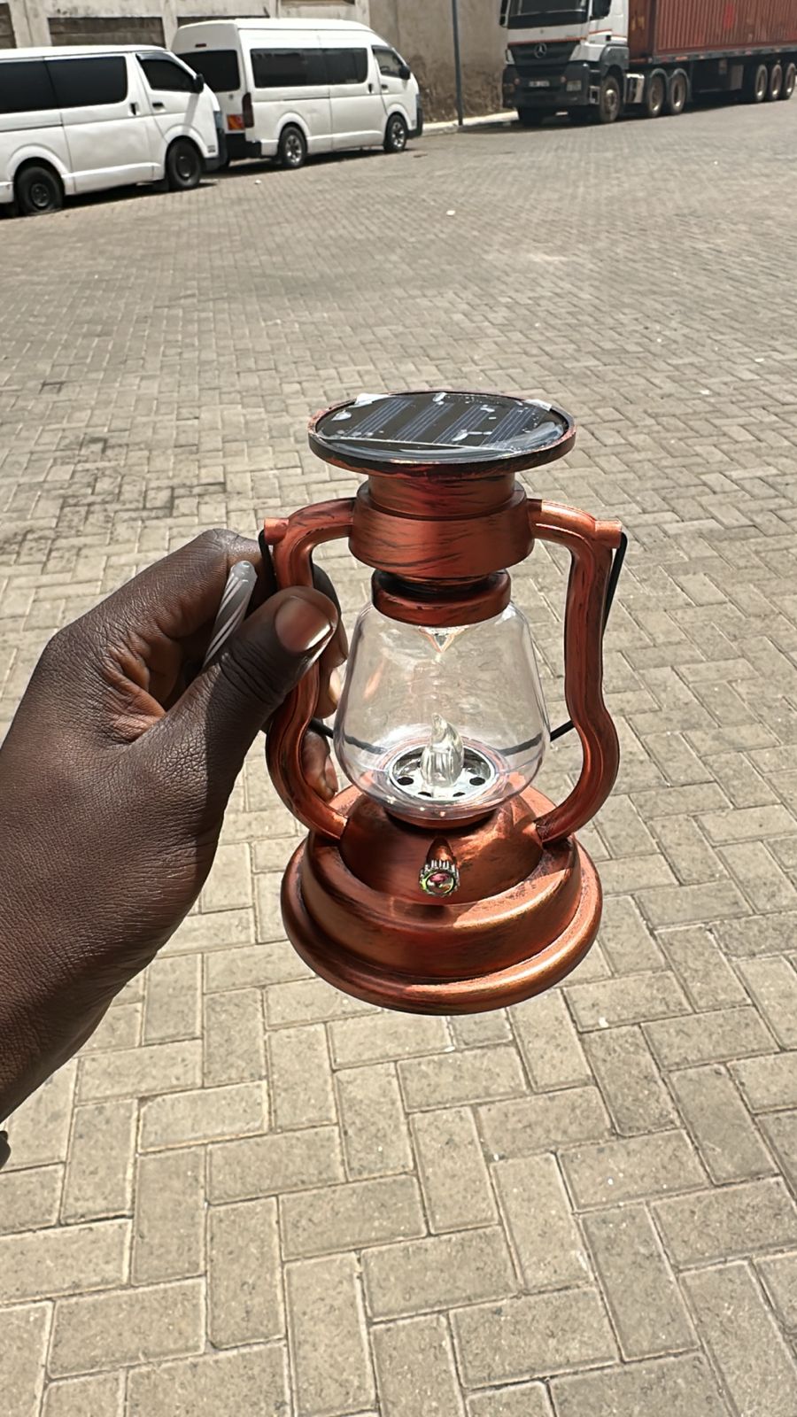 Vintage-Style Solar & Hand-Crank LED Emergency Lantern